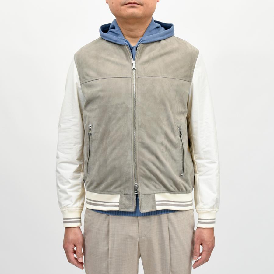 EMMETI（エンメティ）GILLES2 SPレザー ラムスエード×ポリエステルコットン アワードジャケットの画像