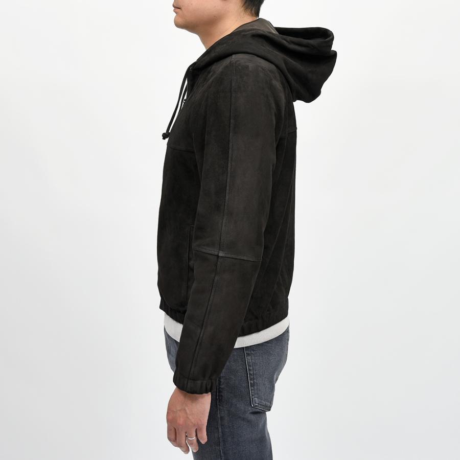 EMMETI（エンメティ）JAYDON SPレザー ラムスエード フーデッドブルゾンの画像