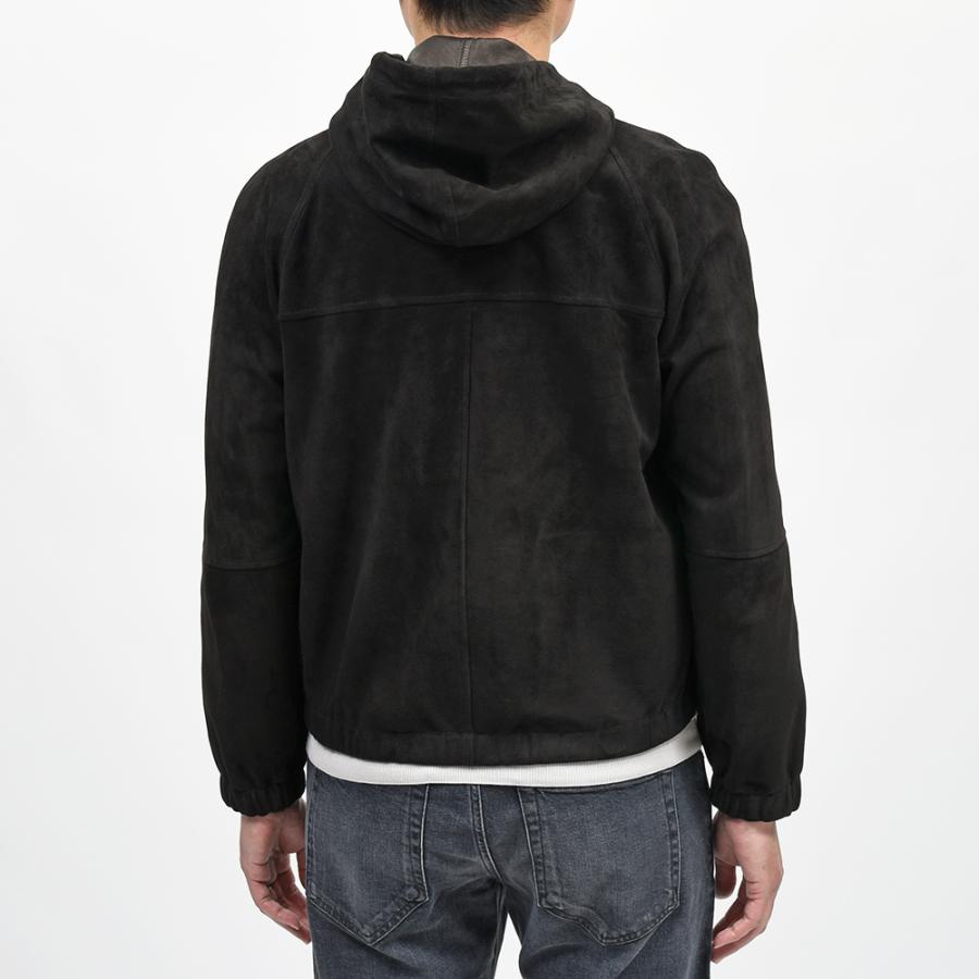 EMMETI（エンメティ）JAYDON SPレザー ラムスエード フーデッドブルゾンの画像