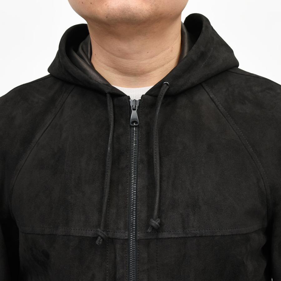 EMMETI（エンメティ）JAYDON SPレザー ラムスエード フーデッドブルゾンの画像