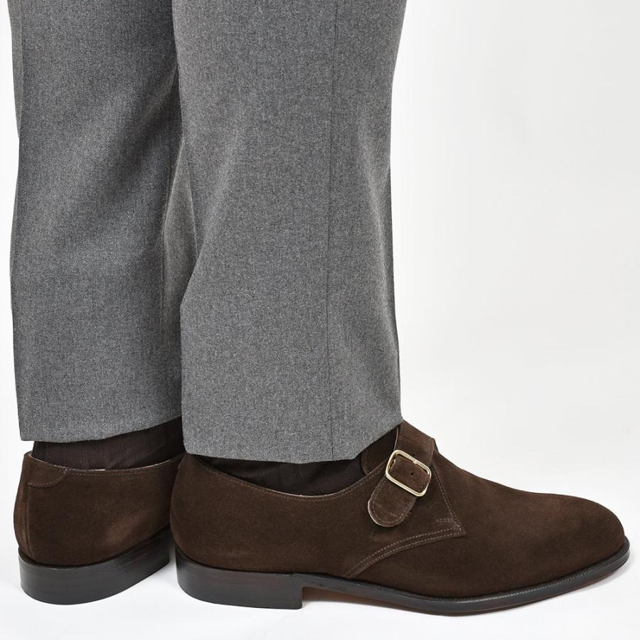 Crockett＆Jones クロケットアンドジョーンズ COMPTON コンプトン カーフスエード モンクストラップ シューズの画像