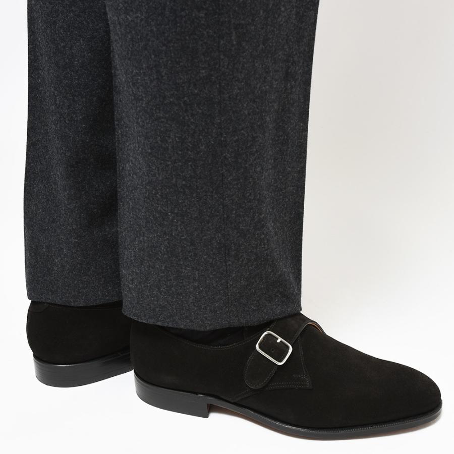 Crockett＆Jones クロケットアンドジョーンズ COMPTON コンプトン カーフスエード モンクストラップ シューズの画像