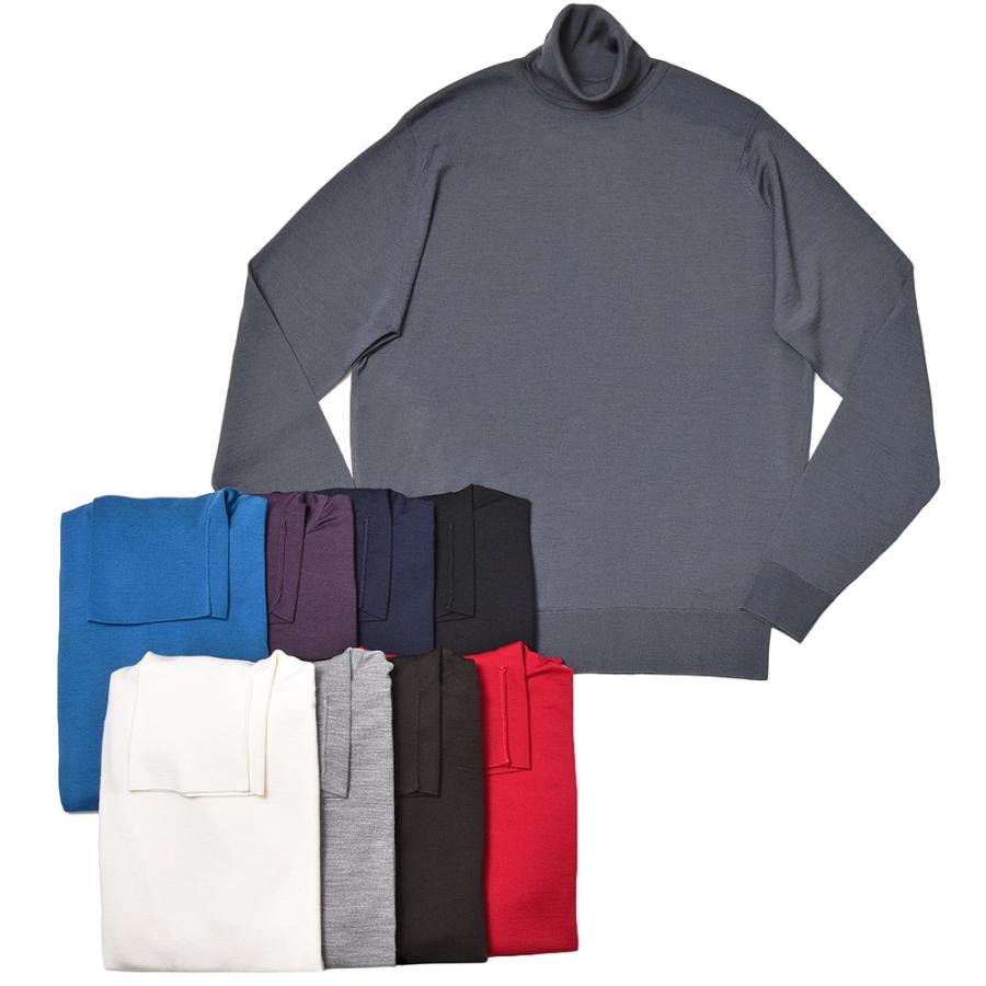 JOHN SMEDLEY ジョンスメドレー RENOLD メリノウール 30ゲージ タートルネック ニット MODERN FIT | 