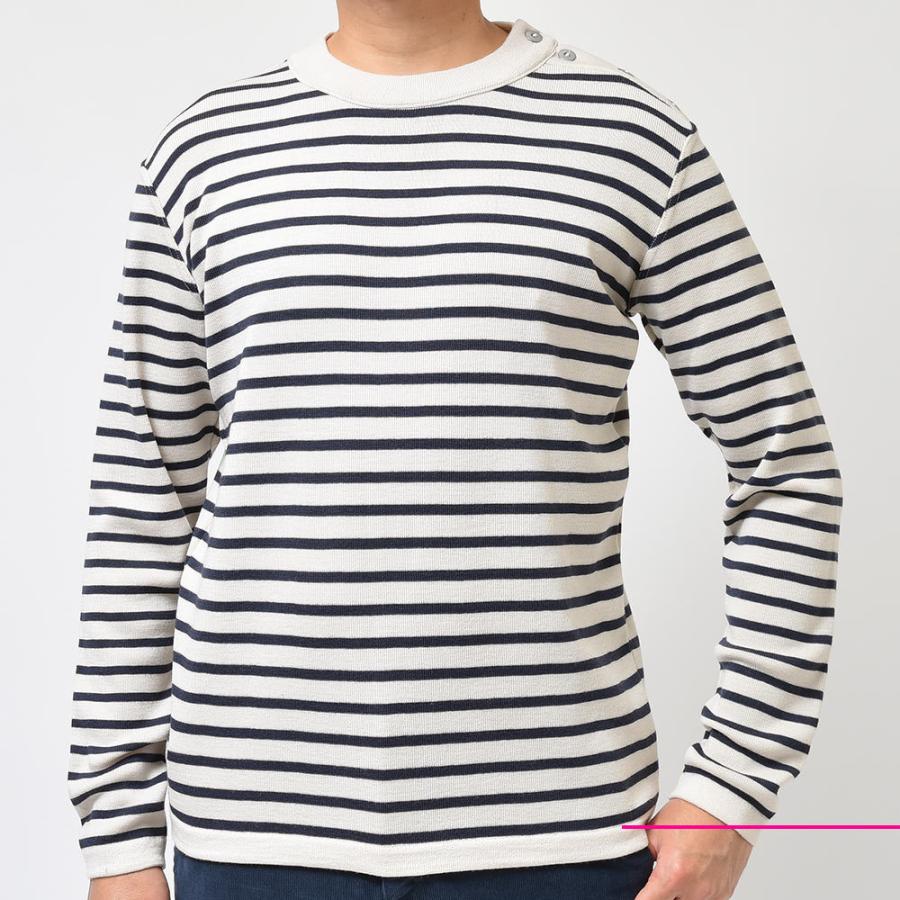S.N.S HERNING SNSハーニング NAVAL crew neck ウール ボーダー 肩 