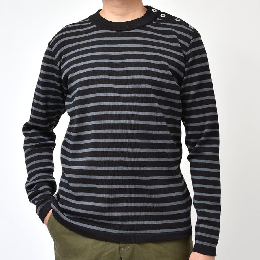 S.N.S HERNING SNSハーニング NAVAL crew neck ウール ボーダー 肩 