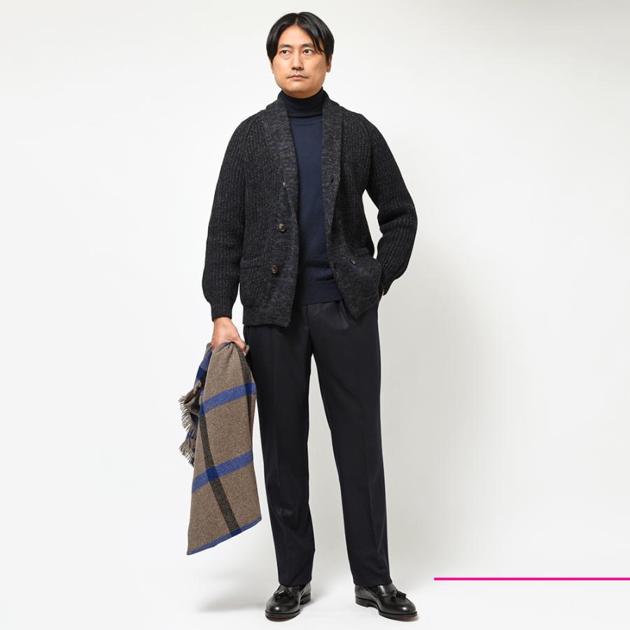 Settefili Cashmere セッテフィーリ カシミア ウール カシミヤ リブ ショールカラー ダブル6Bニットカーディガンの画像