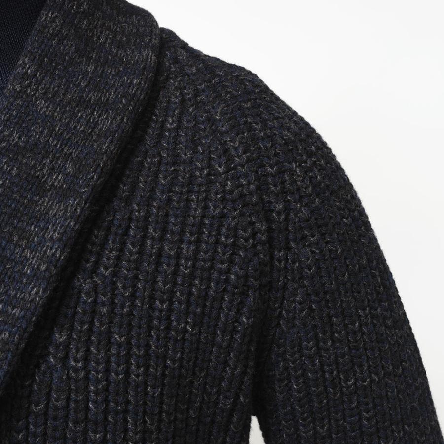 Settefili Cashmere セッテフィーリ カシミア ウール カシミヤ リブ ショールカラー ダブル6Bニットカーディガンの画像