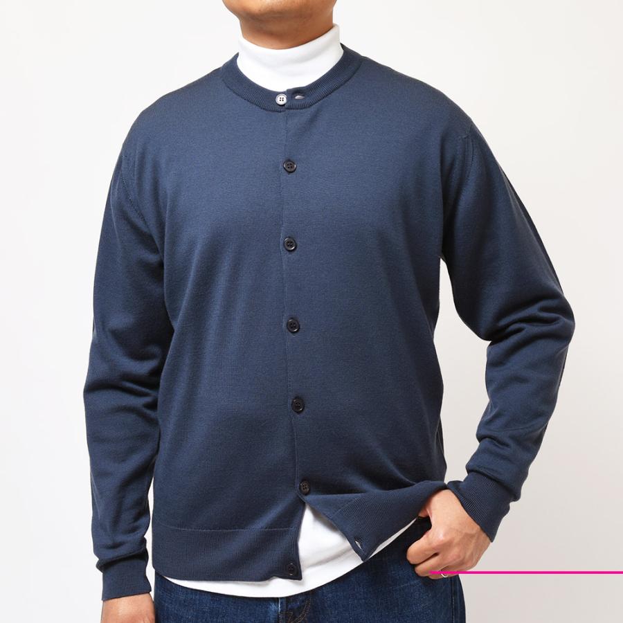 JOHN SMEDLEY ジョンスメドレー A4665 メリノウール 24ゲージ クルーネック ニットカーディガン SWEATER SERIES｜realclothing｜02