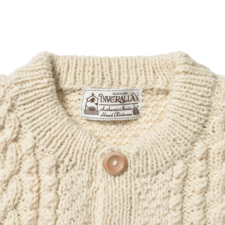 INVERALLAN インバーアラン 4A GOLFER CARDIGAN アランニット ノーカラー カーディガンの画像