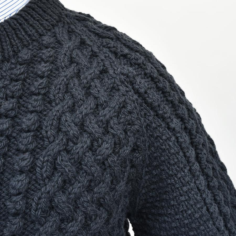 INVERALLAN インバーアラン 4A GOLFER CARDIGAN アランニット ノーカラー カーディガンの画像