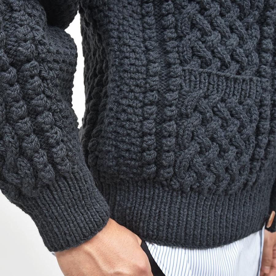 INVERALLAN インバーアラン 4A GOLFER CARDIGAN アランニット ノーカラー カーディガンの画像