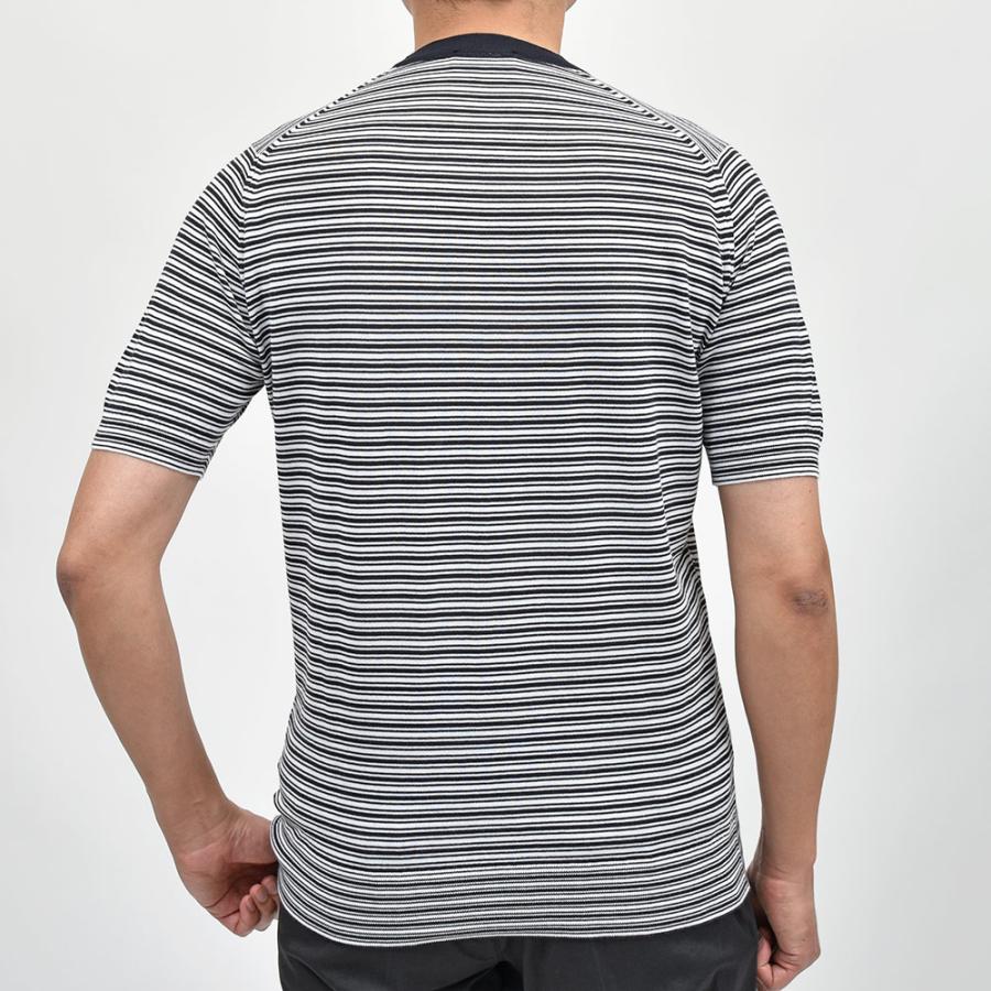 新品タグ付/ジョンスメドレー シーアイランドコットン ボーダー 半袖ニット L JOHN SMEDLEY ジョンスメドレー WILBUR シーアイランドコットン 30