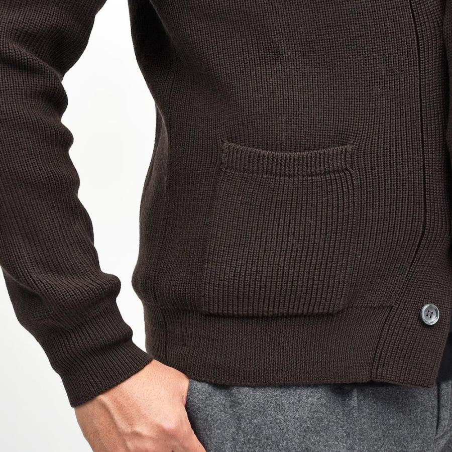 Settefili Cashmere（セッテフィーリ カシミア）ウール リブ編み ショールカラーカーディガンの画像