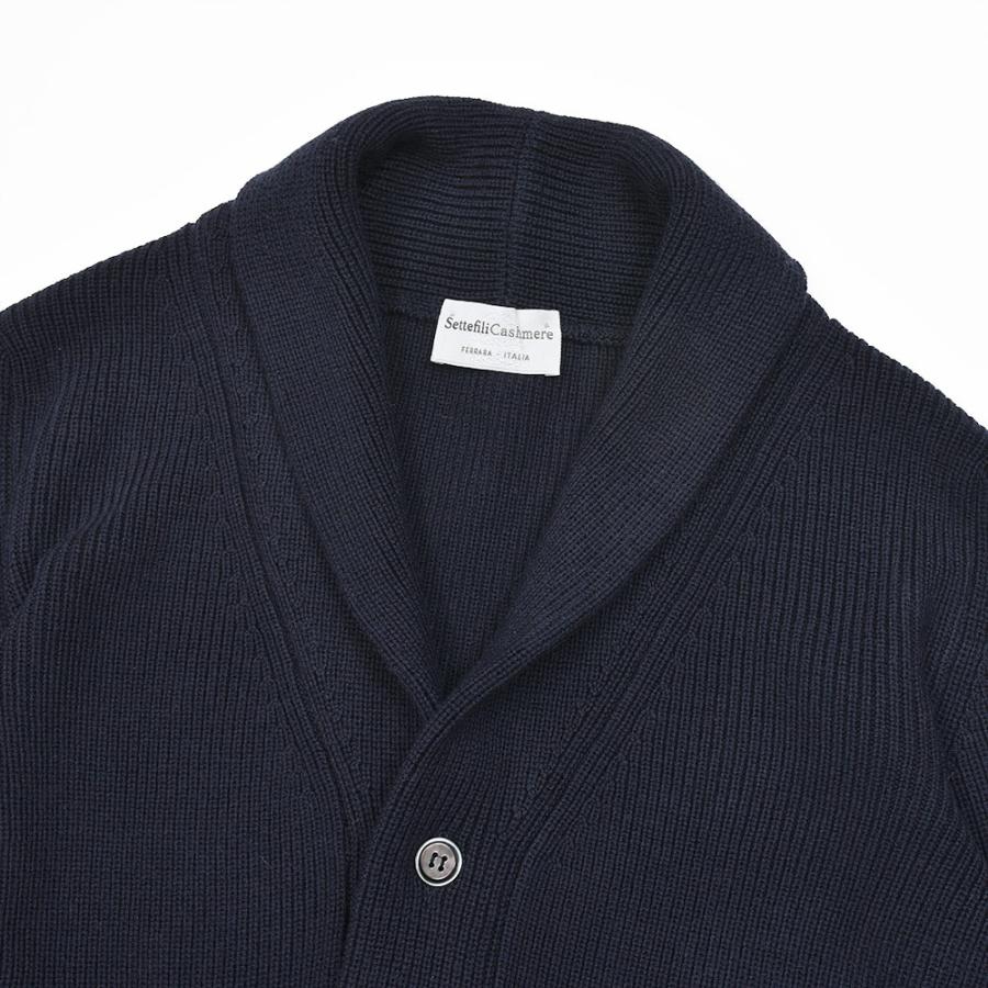 Settefili Cashmere（セッテフィーリ カシミア）ウール リブ編み ショールカラーカーディガンの画像
