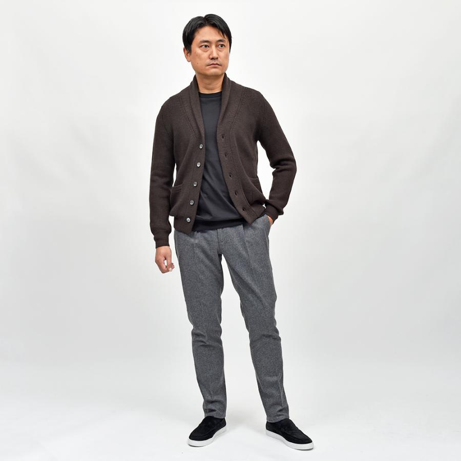 Settefili Cashmere（セッテフィーリ カシミア）ウール リブ編み ショールカラーカーディガンの画像