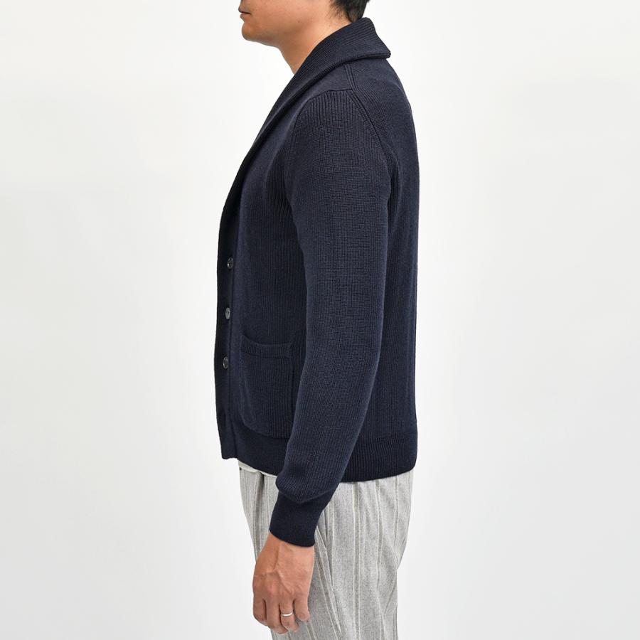 Settefili Cashmere（セッテフィーリ カシミア）ウール リブ編み ショールカラーカーディガンの画像