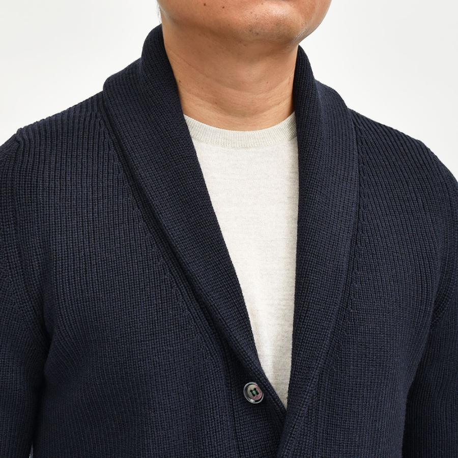Settefili Cashmere（セッテフィーリ カシミア）ウール リブ編み ショールカラーカーディガンの画像