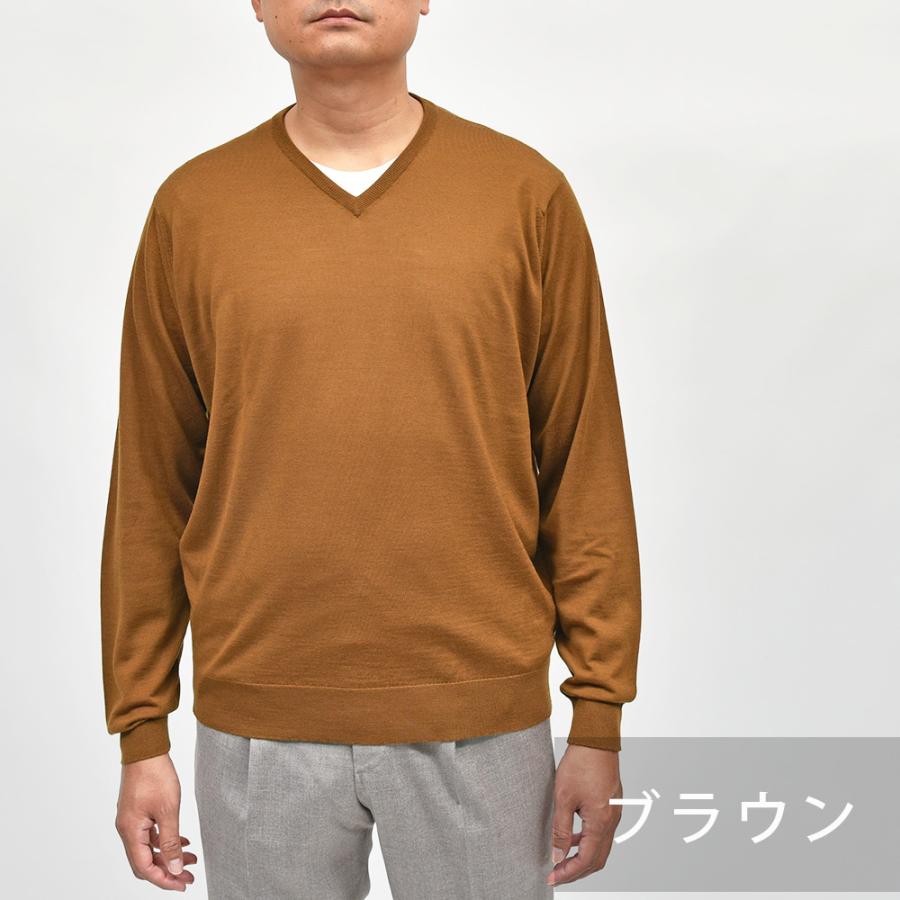 JOHN SMEDLEY（ジョンスメドレー）PACKHAM エクストラファインメリノウール 30ゲージ Vネックニット MODERN FIT |  | 08