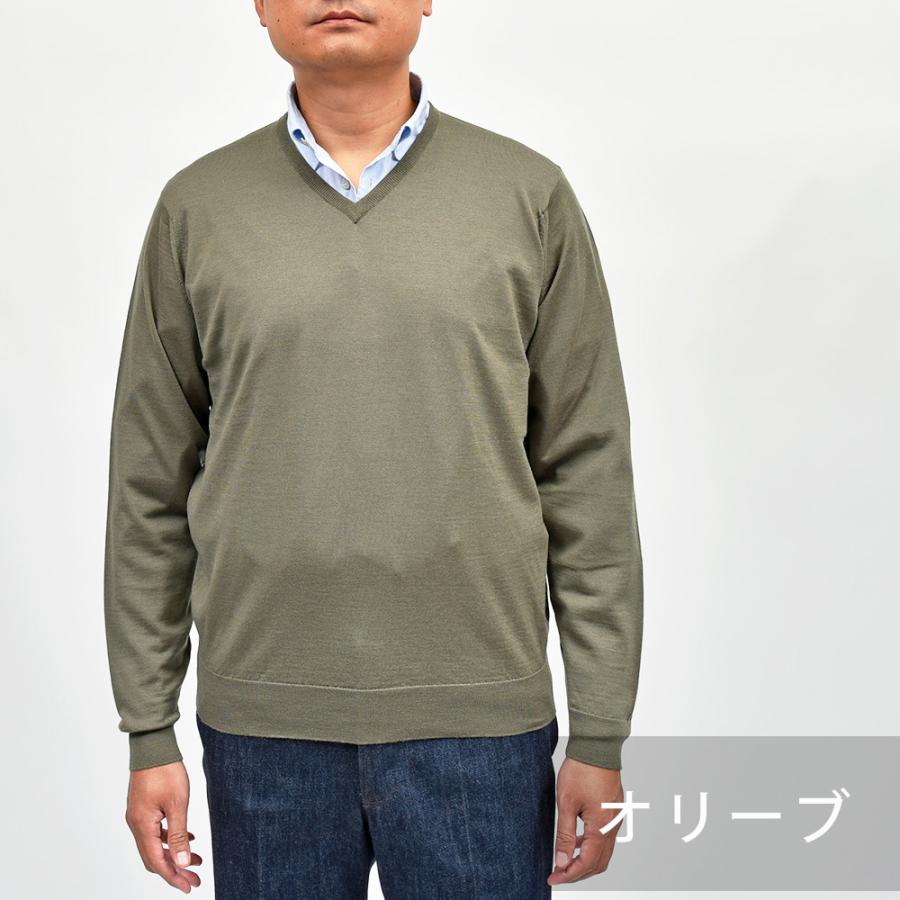 JOHN SMEDLEY（ジョンスメドレー）PACKHAM エクストラファインメリノウール 30ゲージ Vネックニット MODERN FIT |  | 09