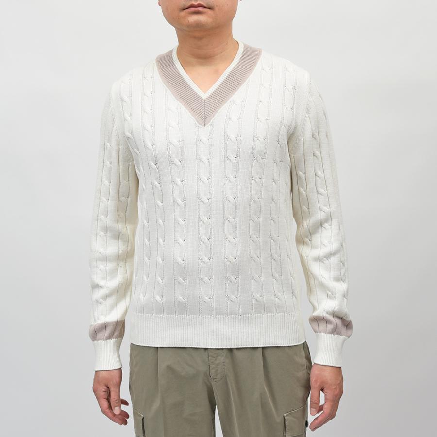 morgano（モルガーノ）コットン ケーブル Vネック チルデンニット |  | 02