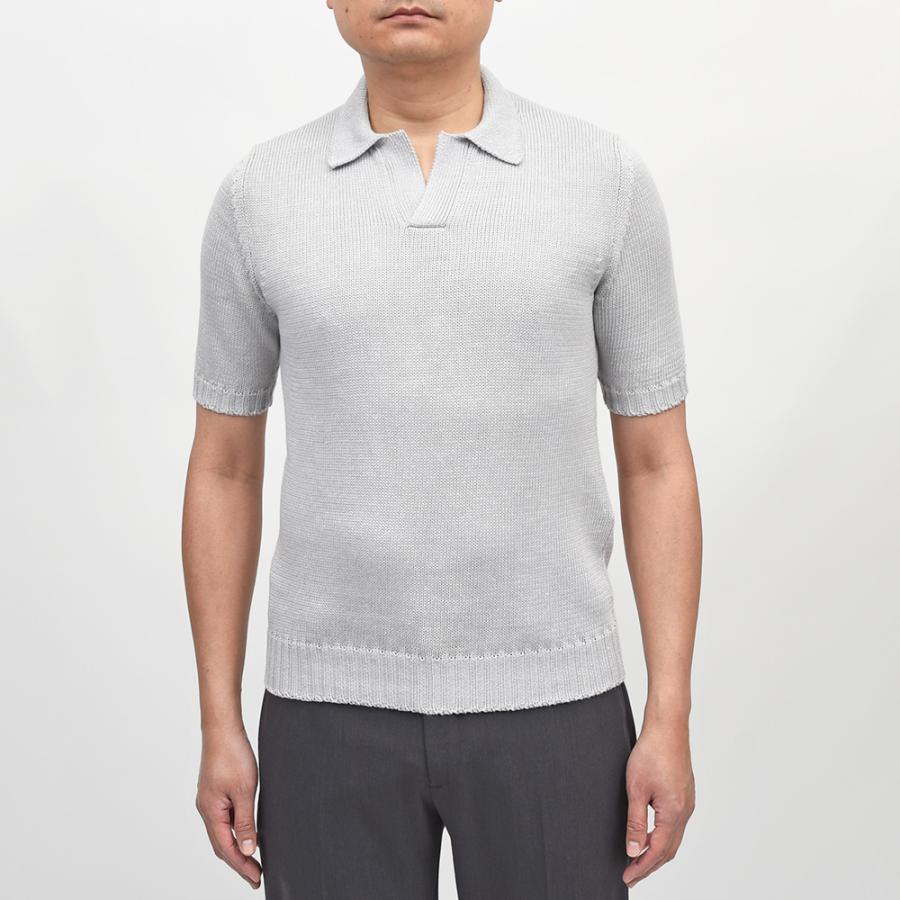 Settefili Cashmere（セッテフィーリ カシミア）リネンコットン スキッパーニットポロの画像