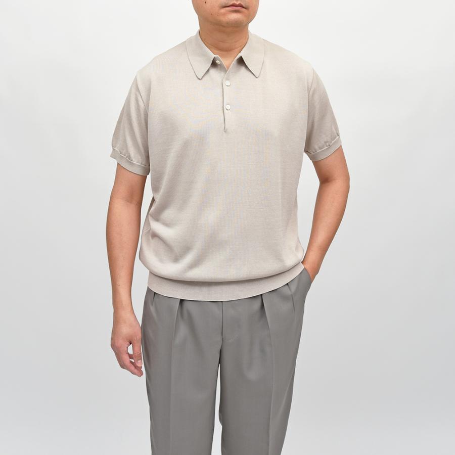 Yonetomi（ヨネトミ）SILK KNIT POLO シルク ハイゲージ ニットポロの画像