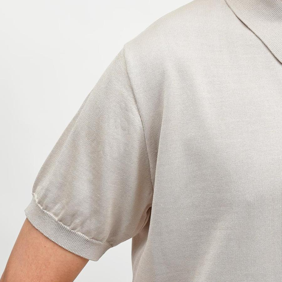 Yonetomi（ヨネトミ）SILK KNIT POLO シルク ハイゲージ ニットポロの画像