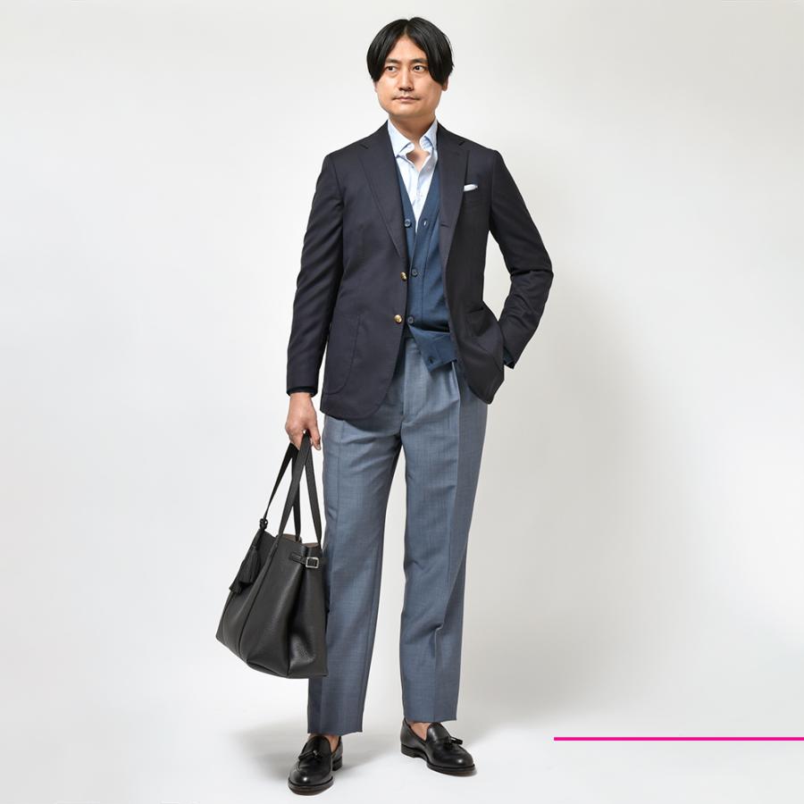 STILE LATINO スティレ ラティーノ VINCENZO ヴァージンウール ホップサック ゴールドメタルボタン シングル3Bジャケット｜realclothing｜02