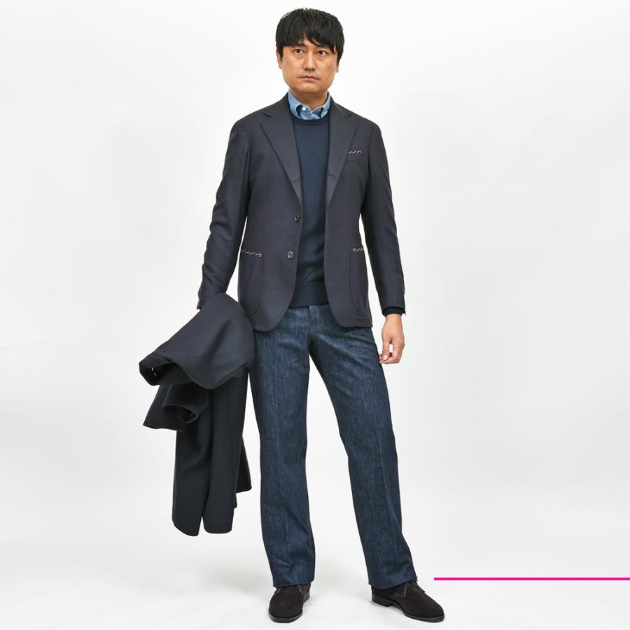 TITO ALLEGRETTO ティト アレグレット ヴァージンウール カシミヤ ホップサック シングル3Bジャケットの画像