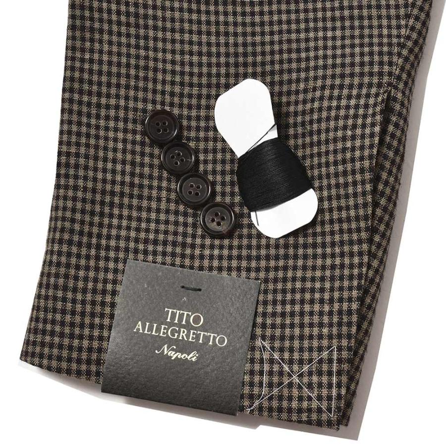 TITO ALLEGRETTO ティト アレグレット リネン ギンガムチェック シングル3Bジャケット｜realclothing｜09