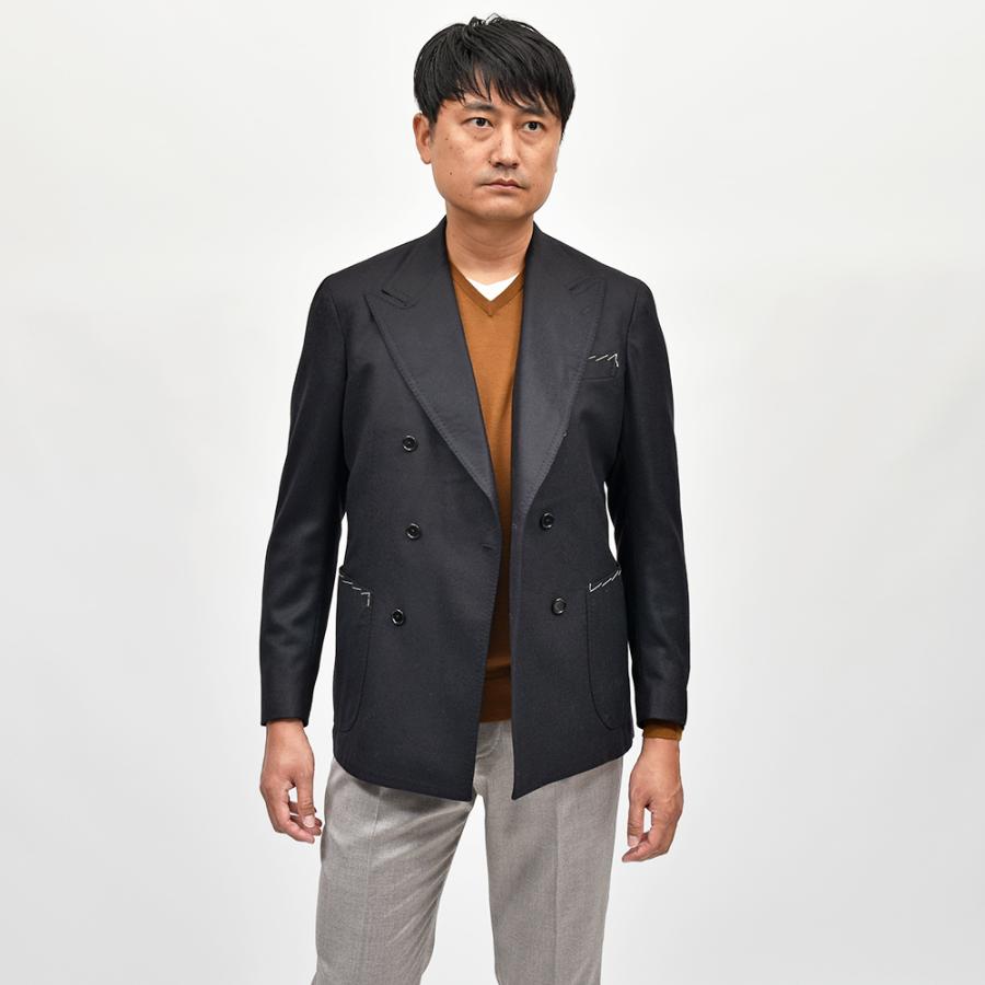 TITO ALLEGRETTO（ティト アレグレット）ヴァージンウール ギャバジン メタルボタンスペア付き ダブルジャケットの画像
