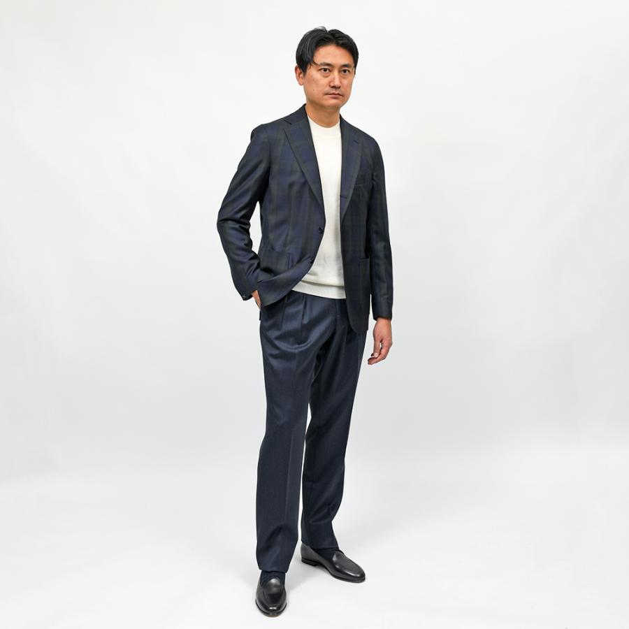 Errico Formicola（エリコ フォルミコラ）ANDREA ウール LoroPiana ブラックウォッチ シングルジャケットの画像