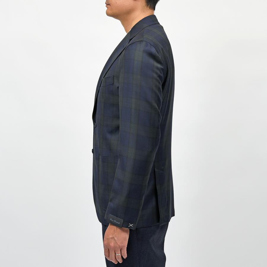 Errico Formicola（エリコ フォルミコラ）ANDREA ウール LoroPiana ブラックウォッチ シングルジャケットの画像
