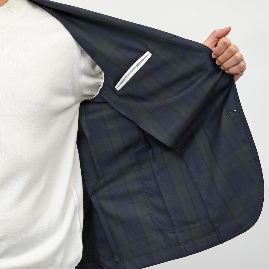 Errico Formicola（エリコ フォルミコラ）ANDREA ウール LoroPiana ブラックウォッチ シングルジャケットの画像