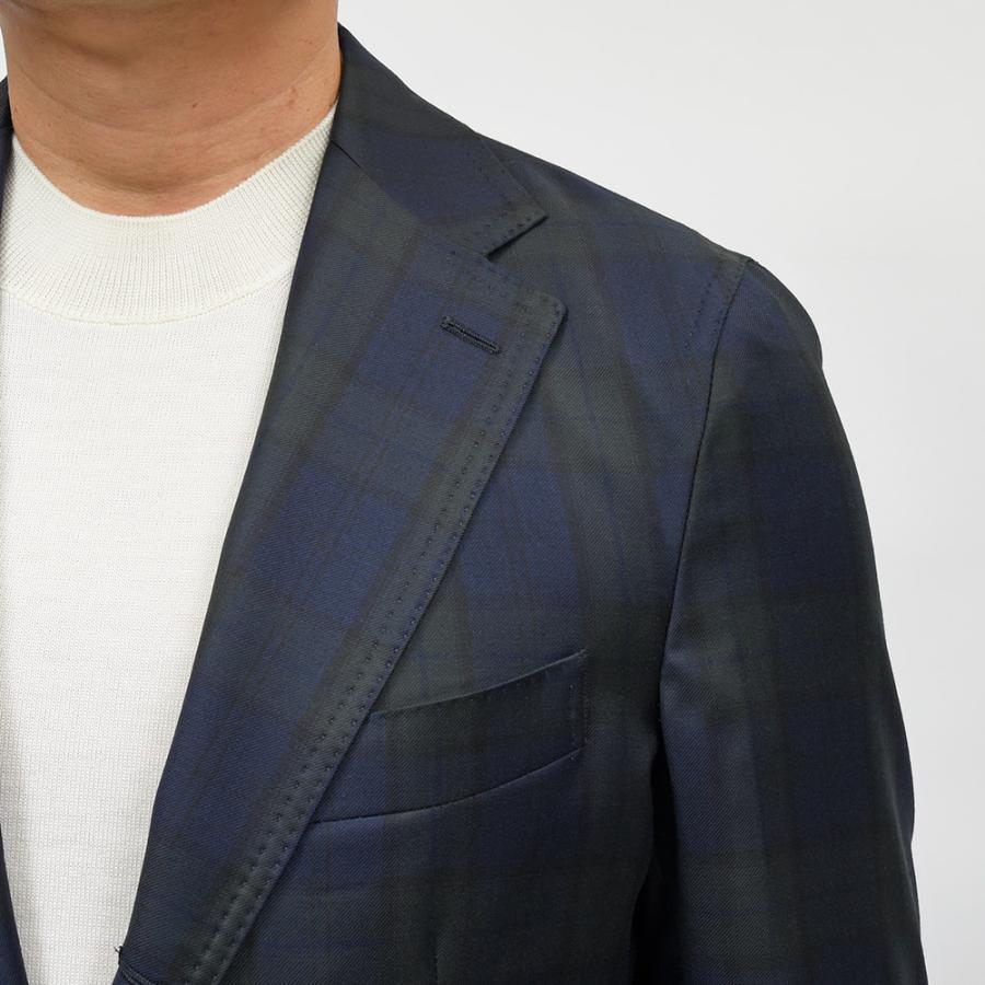 Errico Formicola（エリコ フォルミコラ）ANDREA ウール LoroPiana ブラックウォッチ シングルジャケットの画像