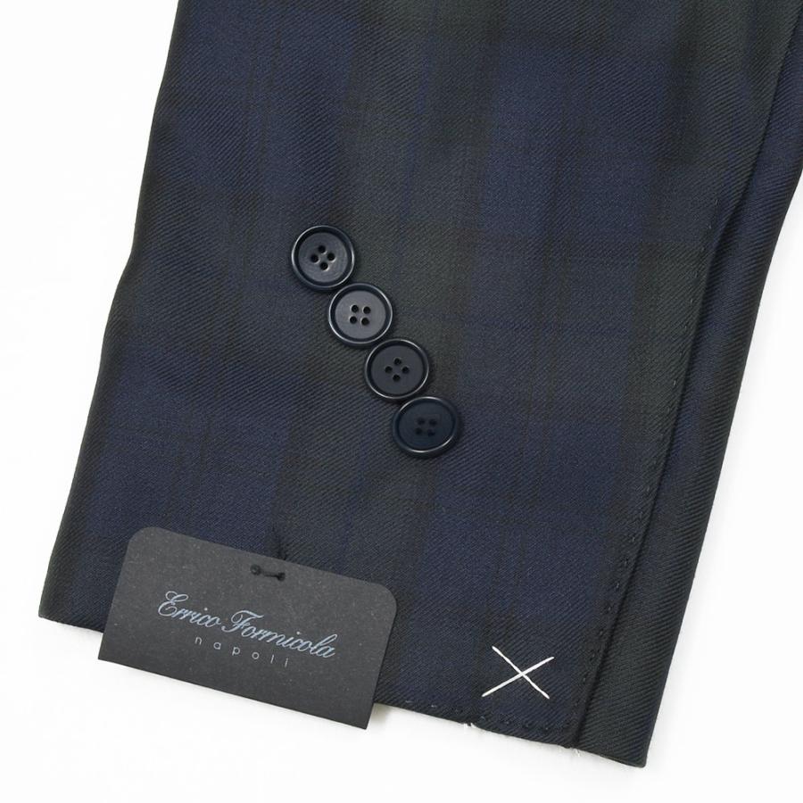 Errico Formicola（エリコ フォルミコラ）ANDREA ウール LoroPiana ブラックウォッチ シングルジャケットの画像
