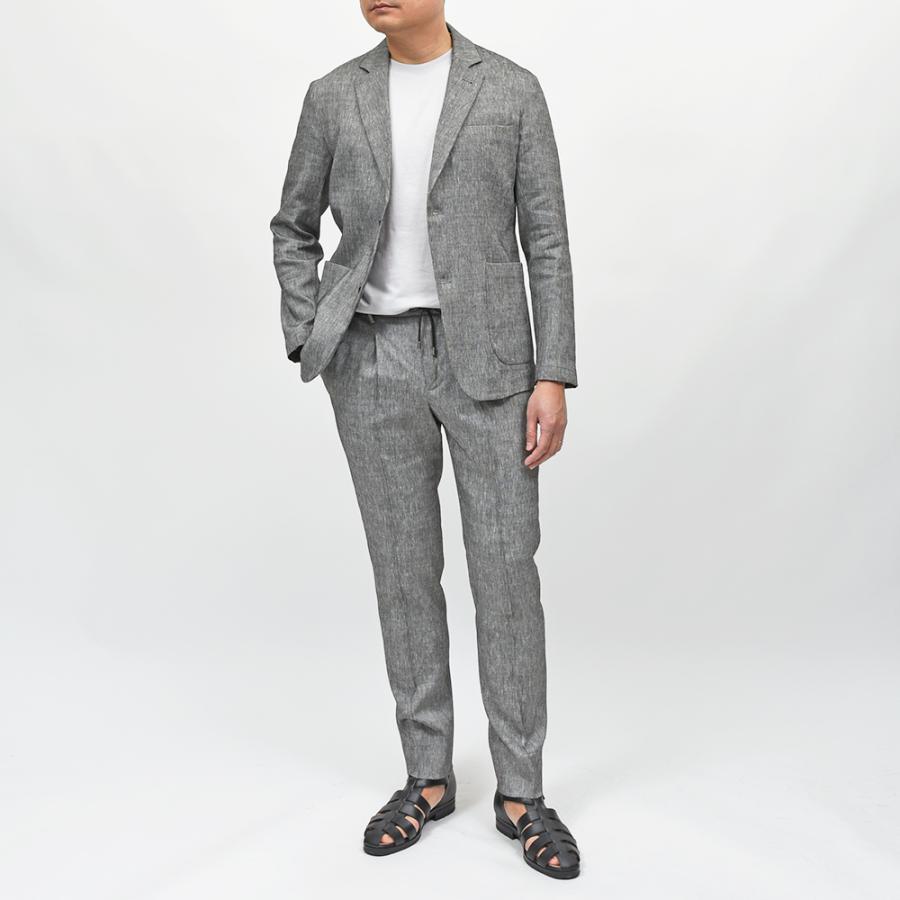 giabsarchivio（ジャブスアルキヴィオ）STROZZI テクノリネン ストレッチ ウォッシャブル セットアップ対応 シングルジャケット A4360の画像