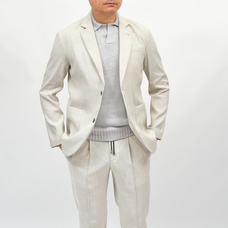giabsarchivio（ジャブスアルキヴィオ）STROZZI テクノリネン ストレッチ ウォッシャブル セットアップ対応 シングルジャケット A4360の画像