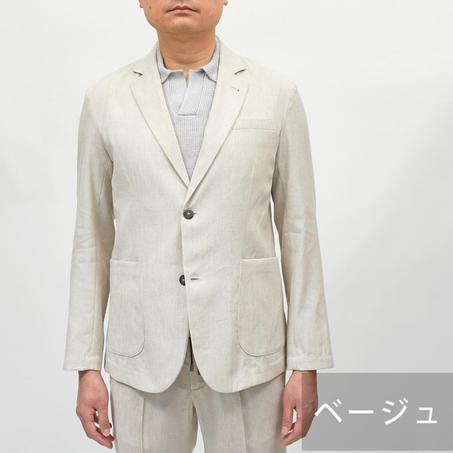 giabsarchivio（ジャブスアルキヴィオ）STROZZI テクノリネン ストレッチ ウォッシャブル セットアップ対応 シングルジャケット A4360の画像