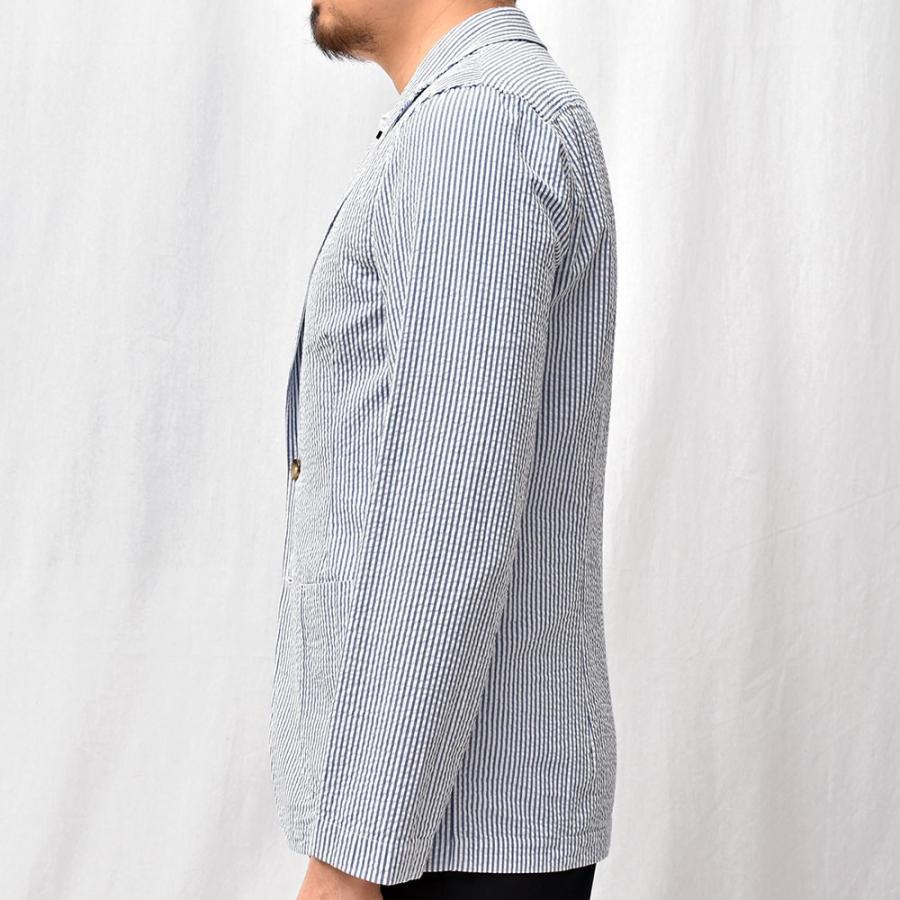 LARDINI（ラルディーニ）コットン シアサッカー ストライプ シングル2Bシャツジャケット |  | 12
