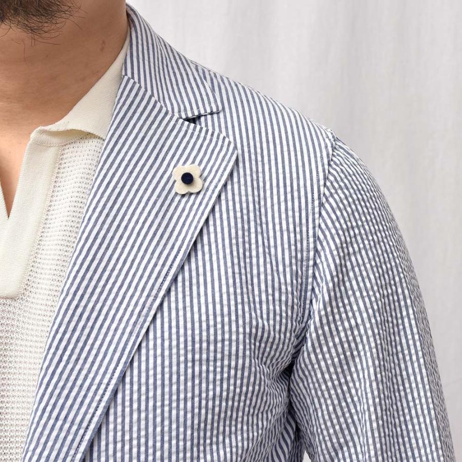 LARDINI（ラルディーニ）コットン シアサッカー ストライプ シングル2Bシャツジャケット |  | 14