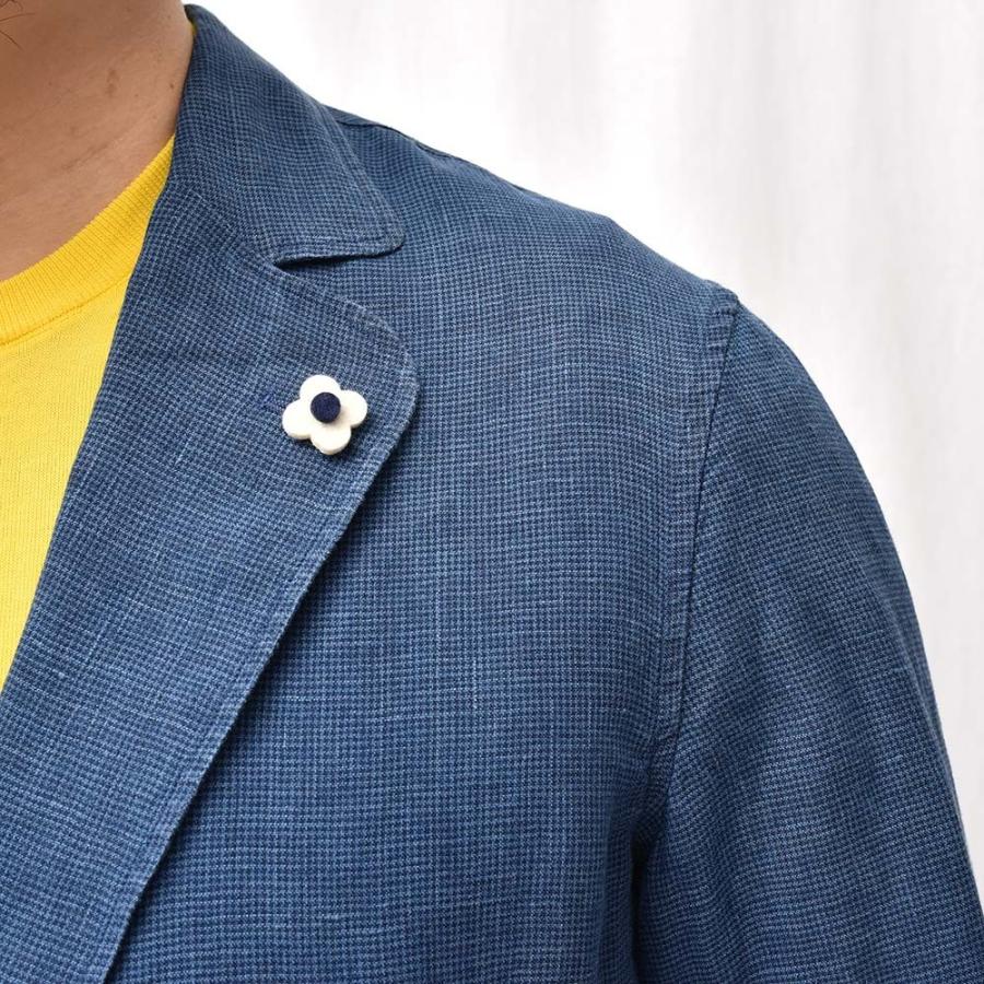 LARDINI（ラルディーニ）リネン インディゴ ハウンドトゥース シングル2Bシャツジャケット |  | 07