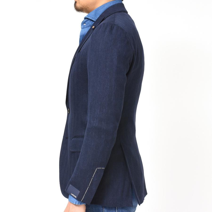 LARDINI（ラルディーニ）コットン リネン ヘリンボーン ピークドラペル シングル2Bジャケット |  | 05