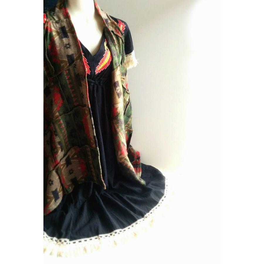 SALE 定価￥6160 人気 ボヘミアン 刺繍 ドルマン ワンピース ベージュ