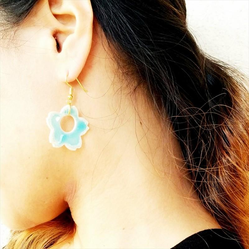 ハンドメイドピアス セラドン焼き 2デザイン ナチュラル セラミック