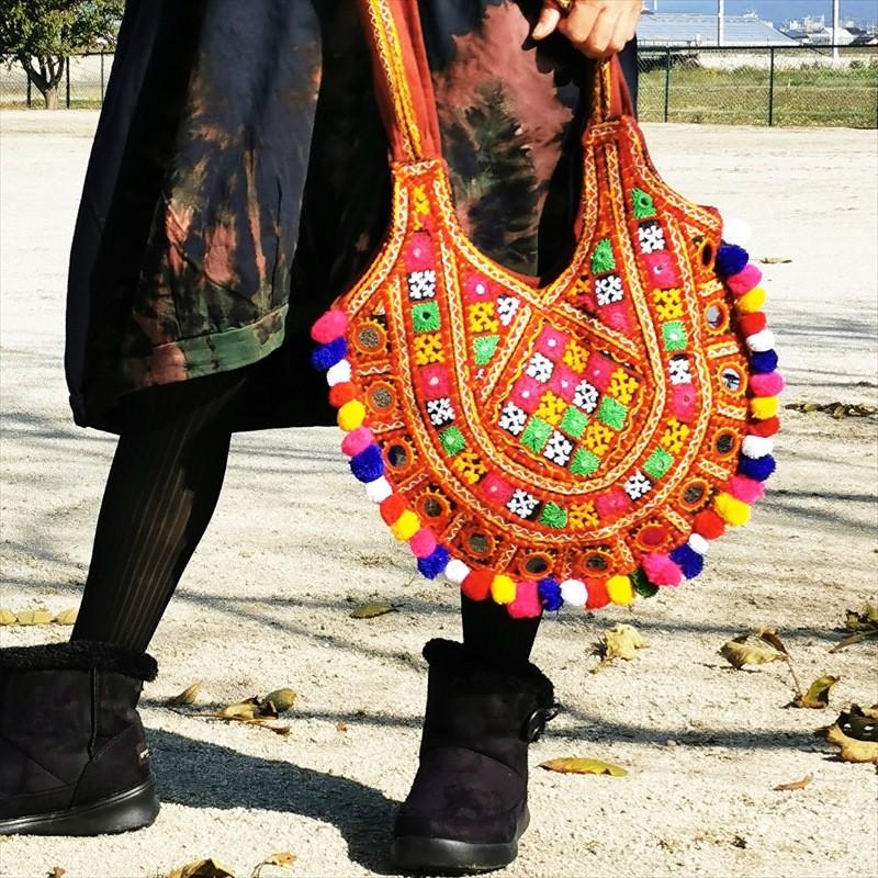 India MirrorWork Deco ShoulderBag 2Color エスニック アジアン
