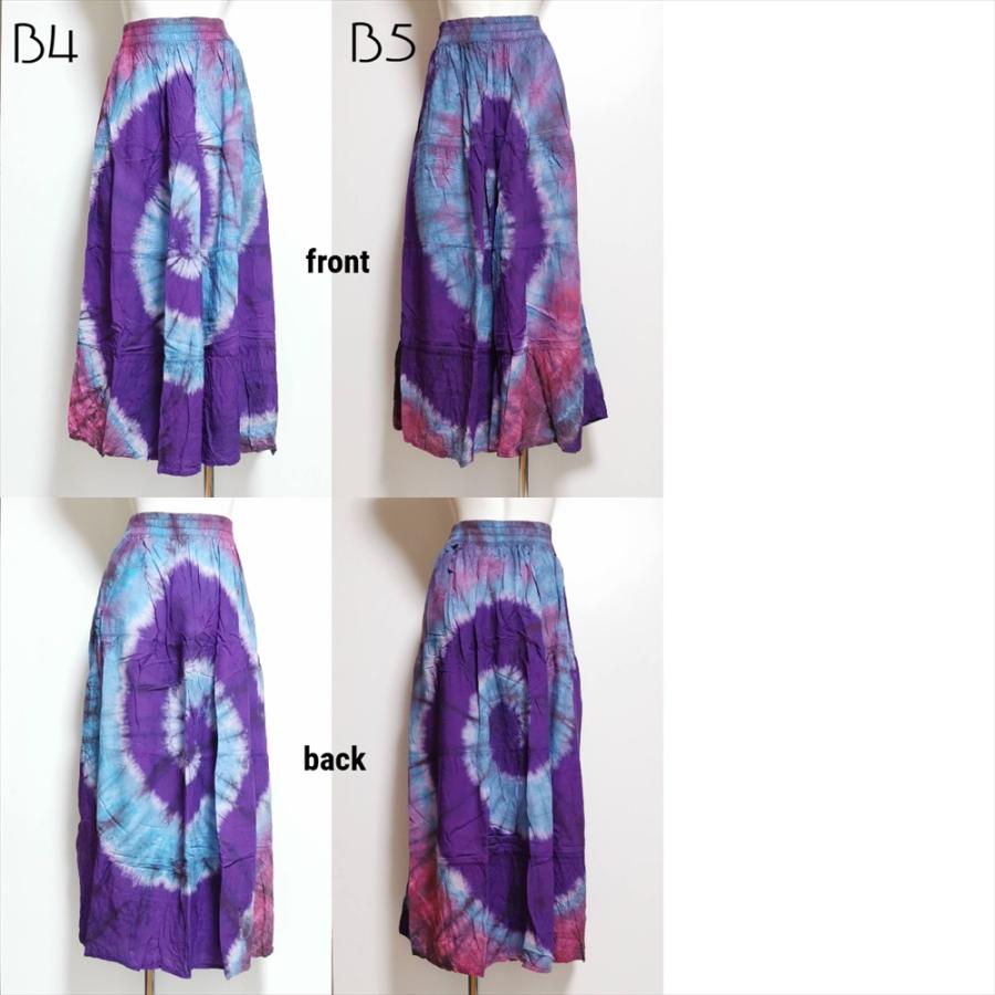 エスニック タイダイ ティアード ロングスカート 4color Tiedye マキシ