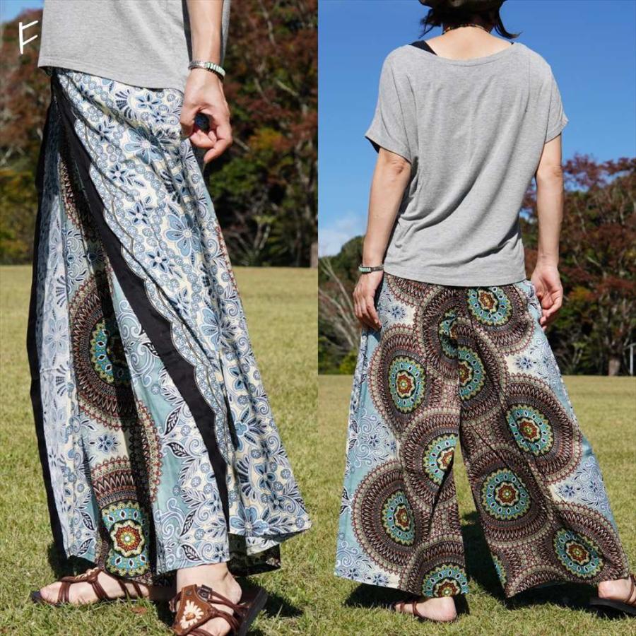 エスニック ラップパンツ 曼荼羅 ボタニカル 6color アジアン