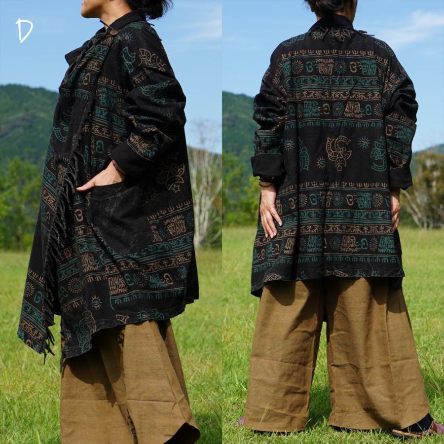 エスニック コットン ジプシー ジャケット ラムナミプリント 4color