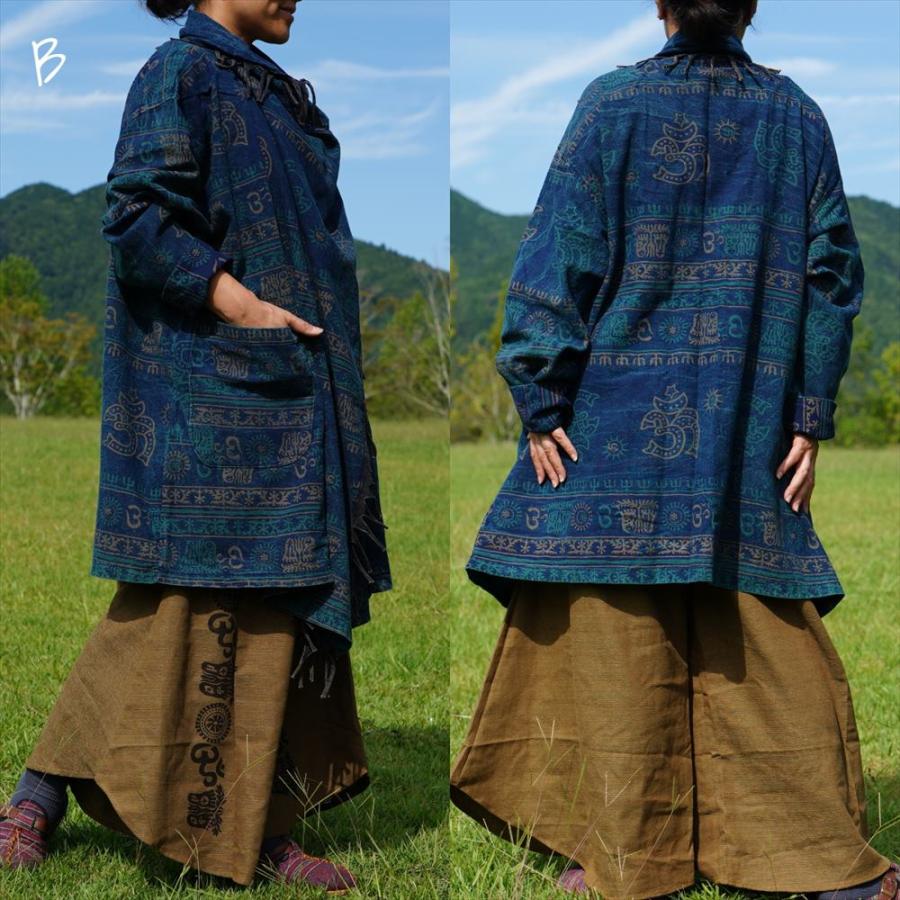 エスニック コットン ジプシー ジャケット ラムナミプリント 4color